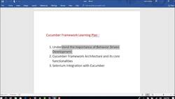Selenium WebDriver with Java - Basics to Advanced and Frameworks - Cucumber Framework Design Plan Instructional Video