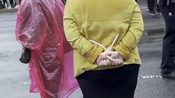 ANTI–Brett Kavanaugh – Multiple arrested for civil disobedience on day of Kavanaugh/Ford hearing Stock Footage