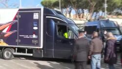 CLEAN : Pfizer BioNTech vaccine arrives at Spallanzani Hospital in Rome News Clip
