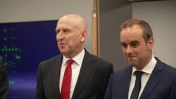 UK and French defence ministers visit a missile factory News Clip