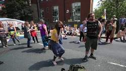 Activisits from Extinction Rebellion protest in Leeds News Clip