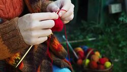 Outdoor knitting Stock Footage