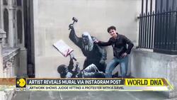 Banksy targets British justice: New mural of judge striking protester sparks uproar News Clip