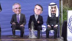 Art installation calls on world leaders to show urgency in taking action on climate change News Clip