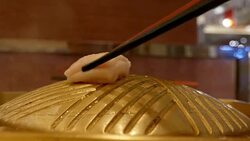 anoint lard in a saucepan for grilled meat. Stock Footage