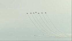 The Red Arrows perform at the event to commemorate the 75th anniversary of the D-Day landings News Clip