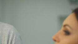 Beautiful girl in a beauty salon Stock Footage