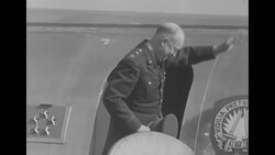 US Gen. Dwight Eisenhower, Supreme Allied Commander Europe, boards plane in Washington, DC, to fly back to Europe News Clip