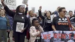 ANTI–Brett Kavanaugh – Demonstrators march on day of Kavanaugh/Ford hearing Stock Footage