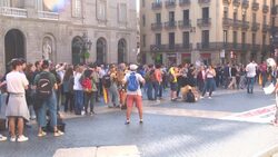 CLEAN : Protest in Barcelona after sentencing of Catalan separatists News Clip