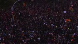 CLEAN : Protesters fill the streets of Barcelona News Clip