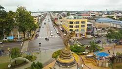 Aerial shot of E-san landmark of Mekong River at Nakhon Phanom, North east in Thailand. Concept of: power, adventure, nature and water. Stock Footage