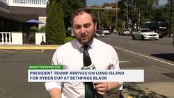 President Trump visits Long Island for Ryder Cup at Bethpage Black News Clip