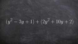Learn how to add two polynomials by combing terms with the same variable factors Instructional Video