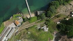 Montserrat's Ghost Town: Volcanic Tombs of Plymouth by Drone Stock Footage