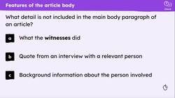 ‘The Speckled Band’ case: writing a newspaper article body Instructional Video