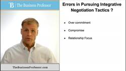 Errors in Pursuing Integrative Negotiations Tactics Instructional Video