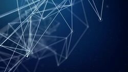 Blue Abstract Moving digital medical science plexus chain with glowing impulses research. For visuals, biology, biotechnology, chemistry, science, Medicine, cosmetics. Seamless Loop Animation Stock Footage