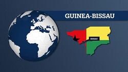 Earth Sphere Map and Guinea-Bissau Country Map with National Flag Stock Footage