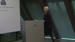 CLEAN : ECB President Christine Lagarde gives signature sample for new Euro banknotes News Clip