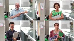 Two Biologists and Two Professors Stock Footage