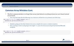 Complete Java SE 8 Developer Bootcamp - Common Array Mistakes Instructional Video