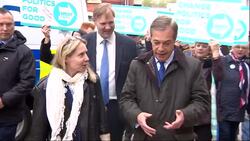 Nigel Farage meeting market traders and shoppers in Lincoln News Clip