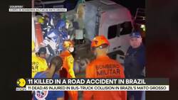 Bus, truck collides in Brazil; at least 11 dead, 46 injured News Clip