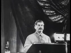 Stalin at podium during speech, Russia, 1927 Stock Footage