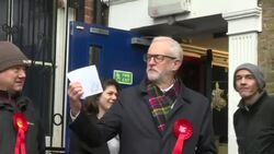 CLEAN : Corbyn votes in Britain's snap Brexit election News Clip