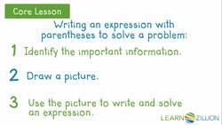 Solving Real World Problems with Expressions and Parentheses Instructional Video