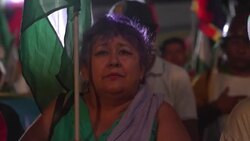 CLEAN : Bolivian govt supporters rally against strike called by opposition News Clip