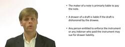 Drawer or Maker Liability to Pay Negotiable Instrument Instructional Video