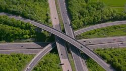 Aerial View of a Motorway Junction M25 M40, UK. 4K Stock Footage