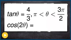 Evaluate the double angle of cosine from a triangle Instructional Video