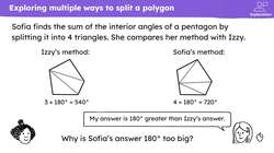 Deriving the sum of interior angles in multiple ways Instructional Video