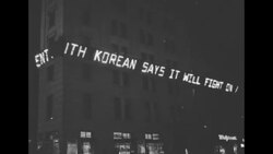 Korean War news ticker at Times Square, New York City News Clip