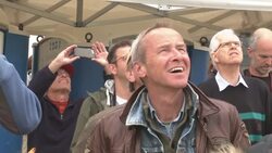 Crowds watching D-Day anniversary parachute drop News Clip