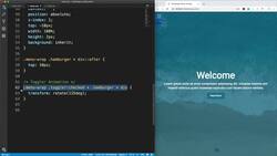 Modern HTML and CSS from the Beginning (Including Sass) - Hamburger Menu Overlay [3] - Animating The Hamburger Lines Instructional Video