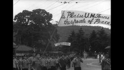 Soldiers and women march in demonstration against Korean War truce without unification News Clip