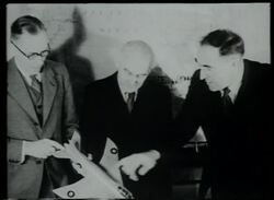 Aircraft designers in the 1950s. Montage of fighter jets. Stock Footage