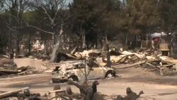 CLEAN : Fire ravages campsite near Marseille News Clip