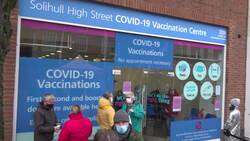 People queue for Covid jabs in Solihull News Clip