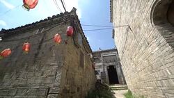 Buildings and lifestyles in Yiqian Old town, Guangchang County Stock Footage