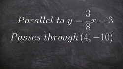 How to find an equation to a line parallel and through a point Instructional Video