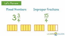 Adding Mixed Numbers with Unlike Denominators Using Area Models Instructional Video