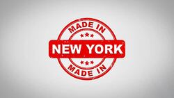 Made In NEW YORK  Signed Stamping Text Wooden Stamp Animation. Red Ink on Clean White Paper Surface Background with Green matte Background Included. Stock Footage
