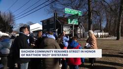 Street naming honors ‘Dezy Strong’ founder, Sachem teacher Matthew Distefano News Clip