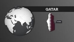 Earth Sphere Map and Qatar Country Map with National Flag Stock Footage