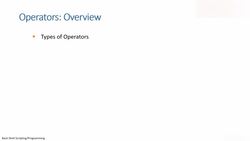 Bash Shell Scripting - Overview - Operators Instructional Video
